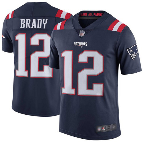 New England Patriots Football #12 Rush Vapor Untouchable Limited Navy Blue Men Tom Brady NFL Jersey->new england patriots->NFL Jersey